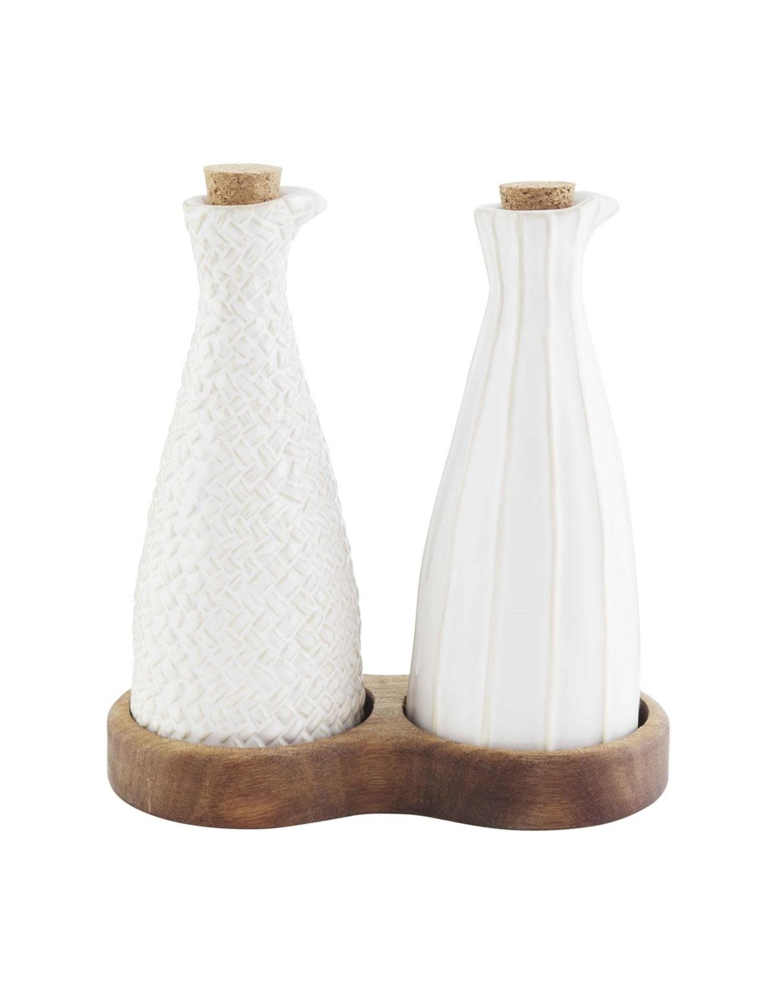 Mud Pie Textured Stoneware Oil and Vinegar Set