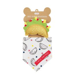 Mud Pie Dog Bandana & Pet Toy Set | Taco Patrol W Taco Squeaker