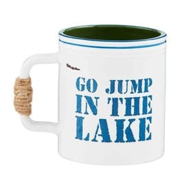 Mud Pie Jute Handled Coffee Mug | Go Jump In The Lake