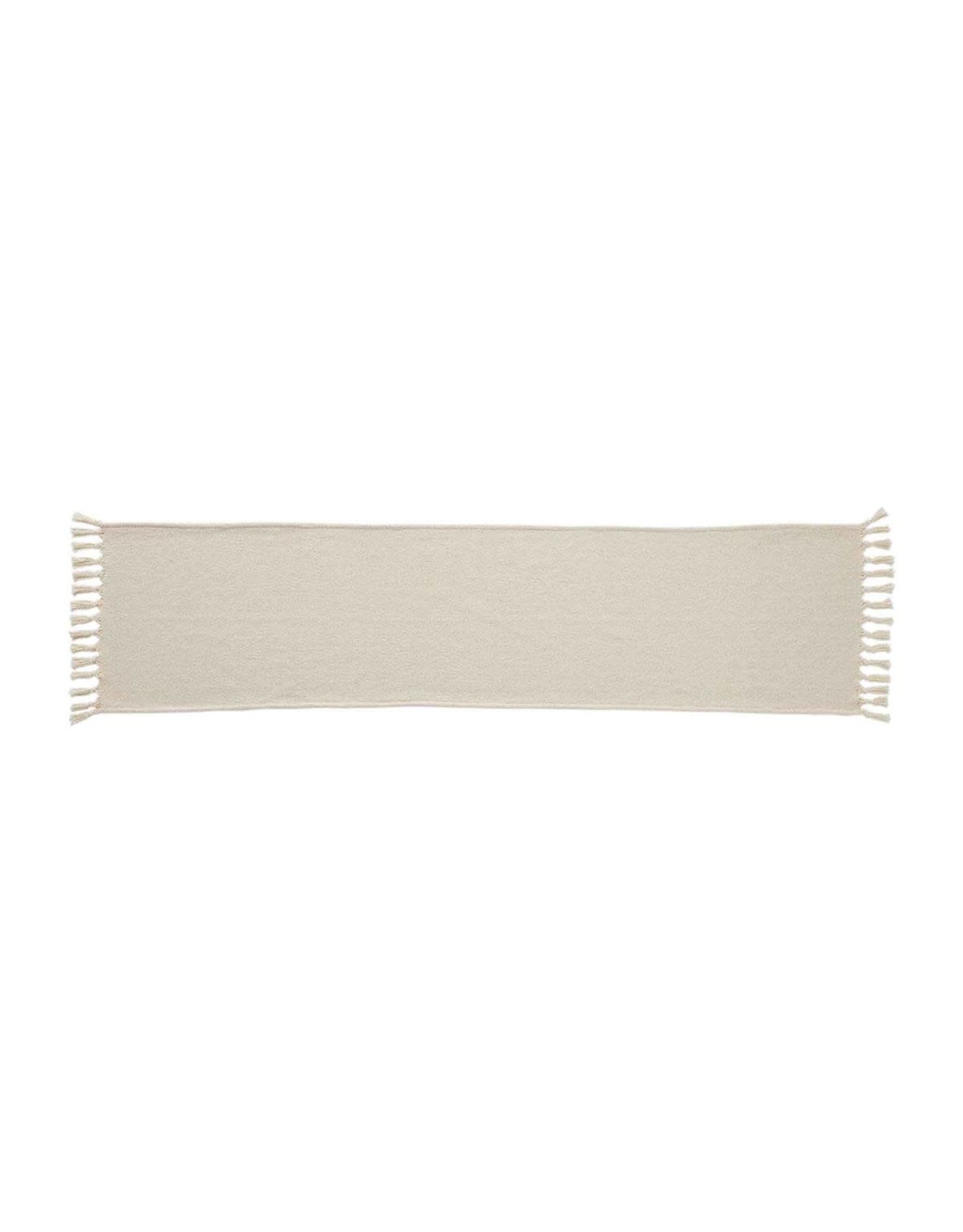 Mud Pie Off White Fringe Table Runner 18x72 Inches