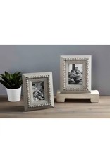 Mud Pie Gray Bead Picture Frame For 5x7 Photo
