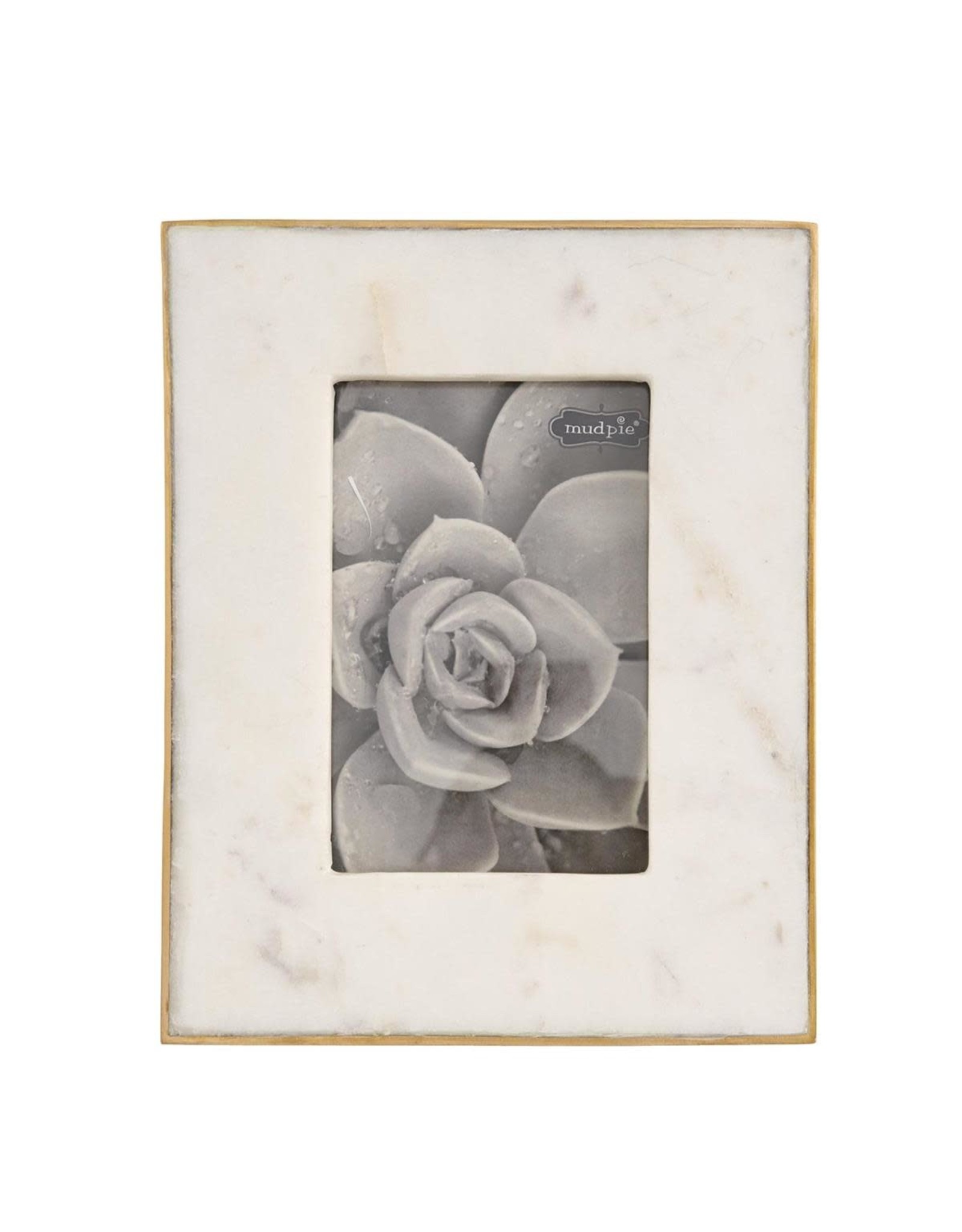 Mud Pie White Marble Picture Frame For 5x7 Photos