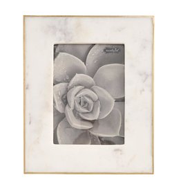 Mud Pie White Marble Picture Frame For 4x6 Photos