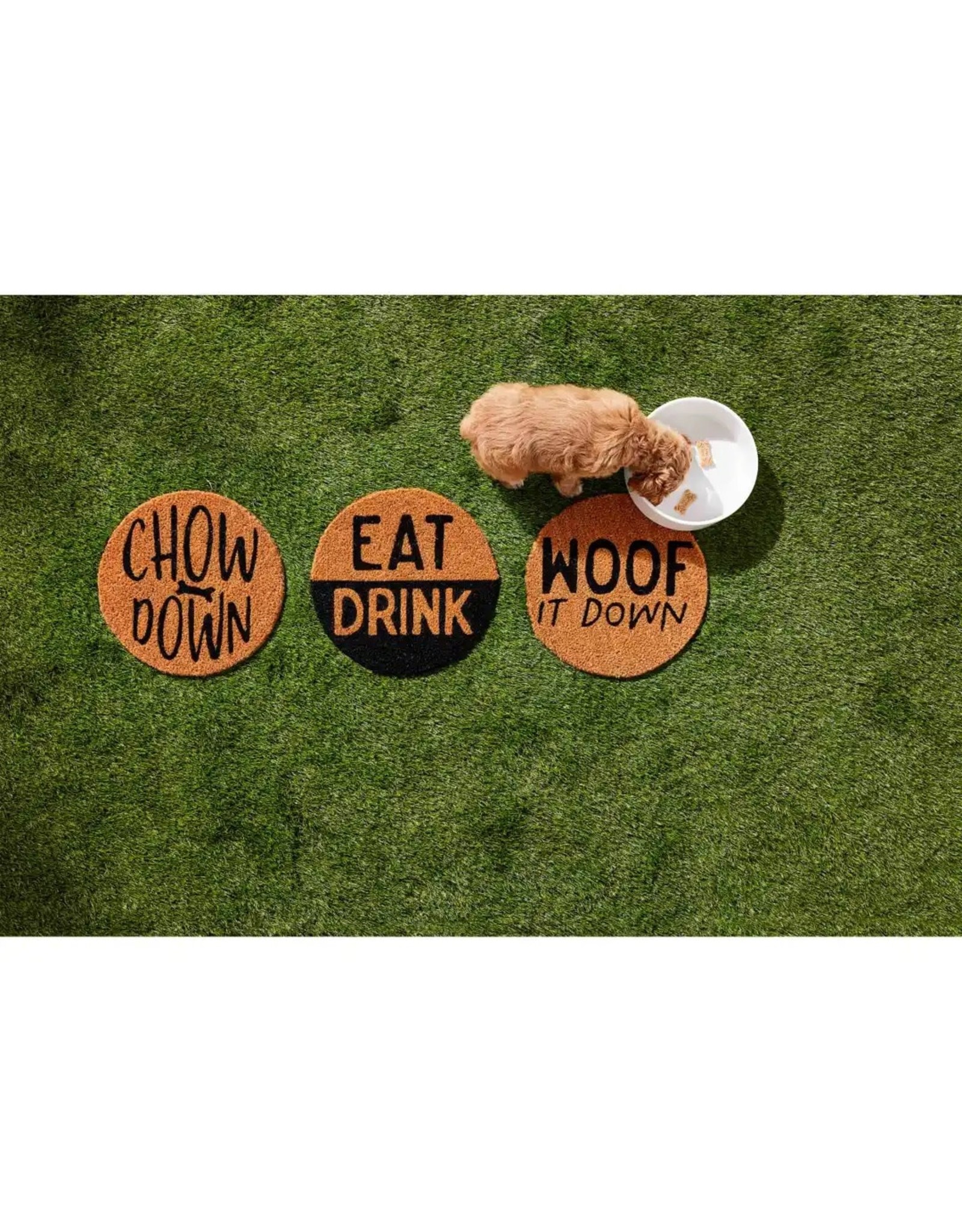 Mud Pie Pet Bowl Mats | Woof It Down Dog Bowl Mat