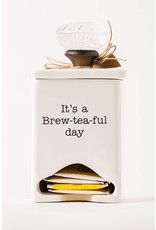 Mud Pie Its a Brew-tea-ful Day Tea Bag Caddy Storage Dispenser