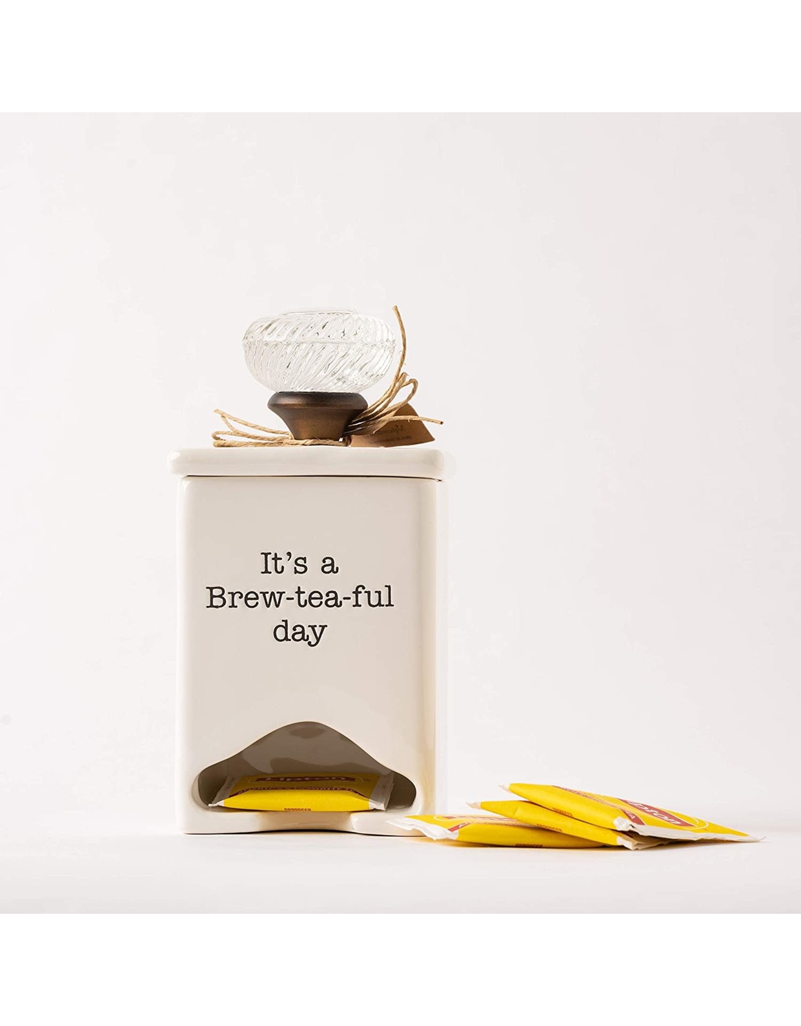 Mud Pie Its a Brew-tea-ful Day Tea Bag Caddy Storage Dispenser