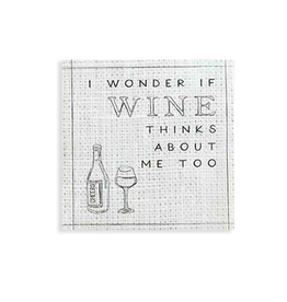 Mud Pie Paper Cocktail Napkins 12ct Wonder If Wine Thinks About Me Too