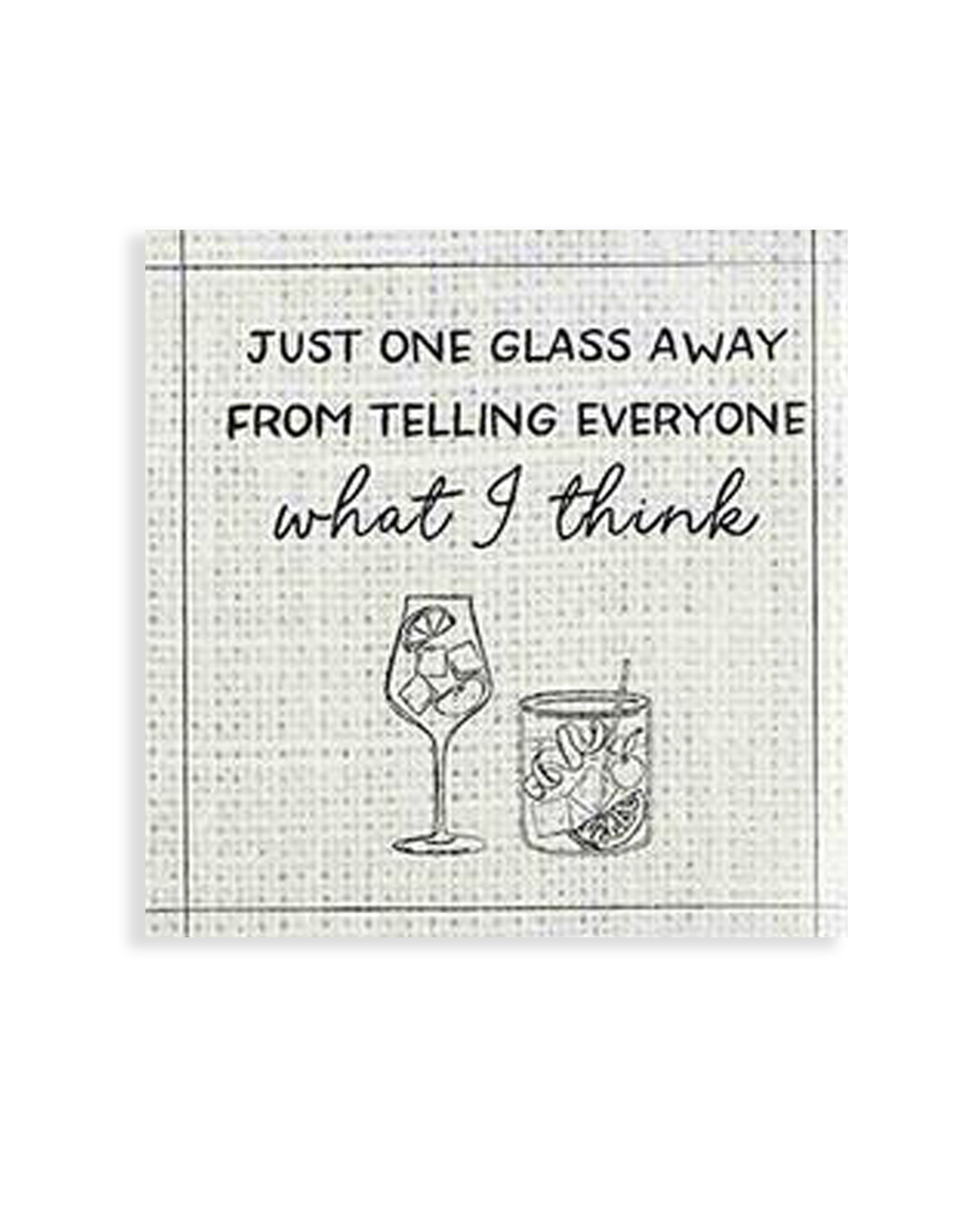 Mud Pie Paper Cocktail Napkins 12ct Just One Glass Away From Telling