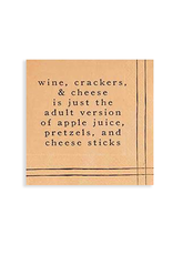 Mud Pie Paper Cocktail Napkins 12ct Wine Crackers & Cheese Is Just