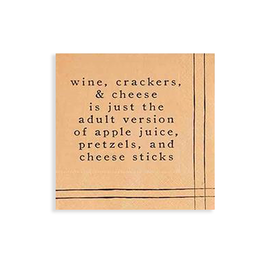 Mud Pie Paper Cocktail Napkins 12ct Wine Crackers & Cheese Is Just