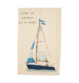 Mud Pie Kitchen Hand Towel Sailboat w Life Is Better On A Boat