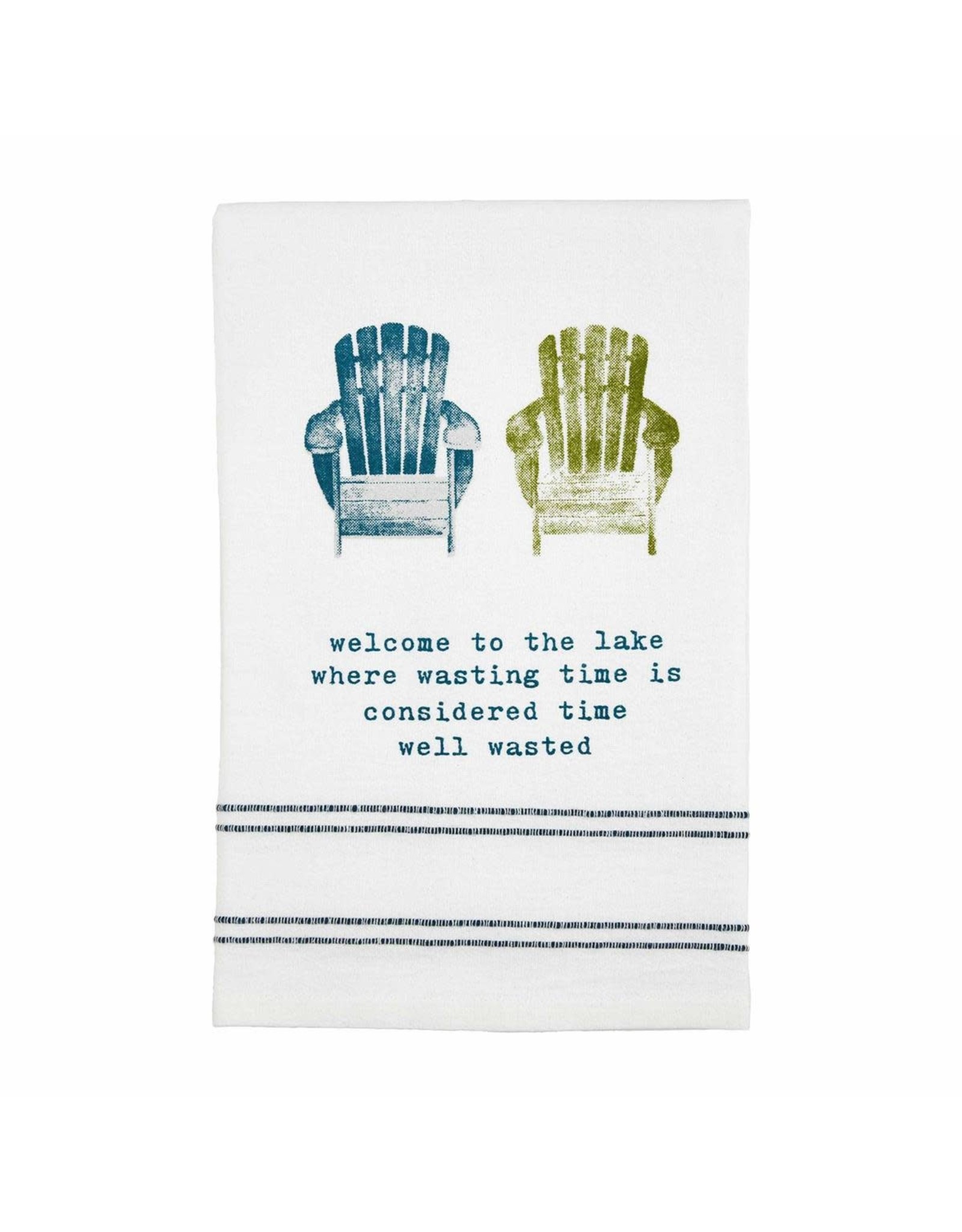 Mud Pie Hand Towel Welcome To The Lake Where Wasting Time Is
