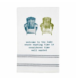 Mud Pie Hand Towel Welcome To The Lake Where Wasting Time Is