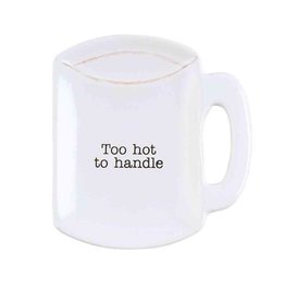 Mud Pie Coffee Tea Spoon Rest Tea Bag Holder | Mug w Too Hot To Handle