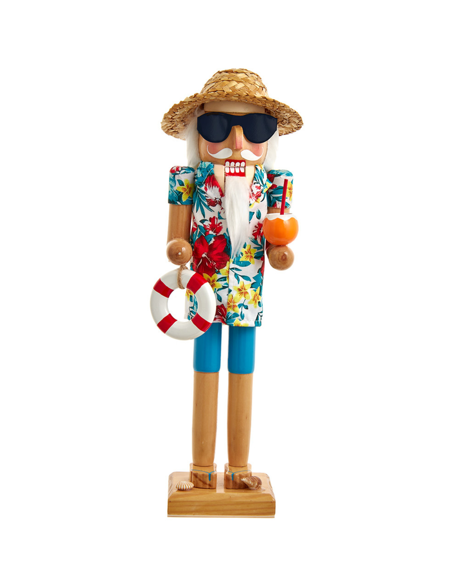 Kurt Adler Beach Santa Nutcracker 15 Inch W Cocktail
