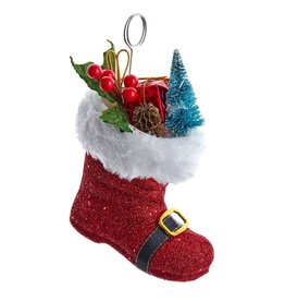 Kurt Adler Christmas Place Card Holders Santa Boots 4pc Set