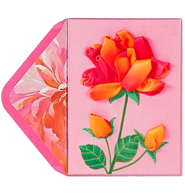 PAPYRUS® Mother's Day Card Gradient Ribbon Rose W Embroidered Leaves