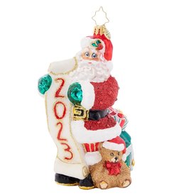 Christopher Radko Holly Jolly New Year Ornament 2023