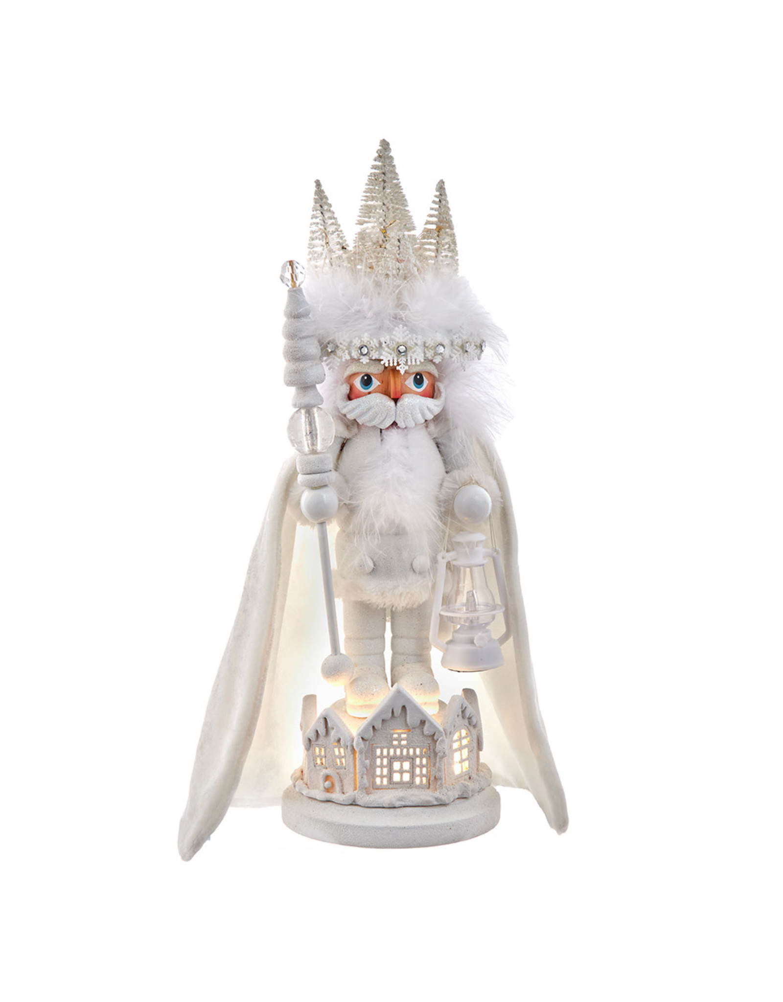 Kurt Adler Hollywood Nutcrackers White Winter LED Hat Nutcracker