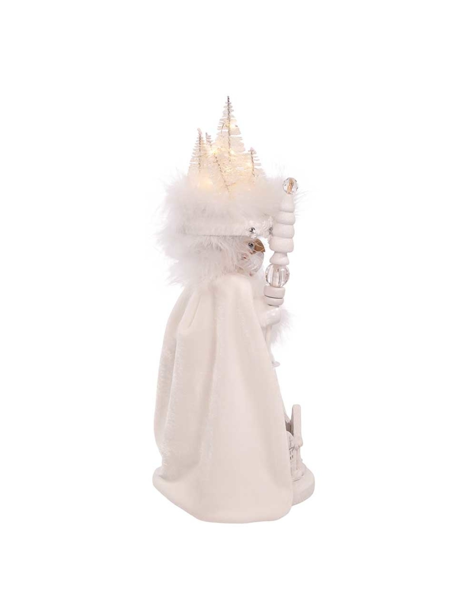 Kurt Adler Hollywood Nutcrackers White Winter LED Hat Nutcracker