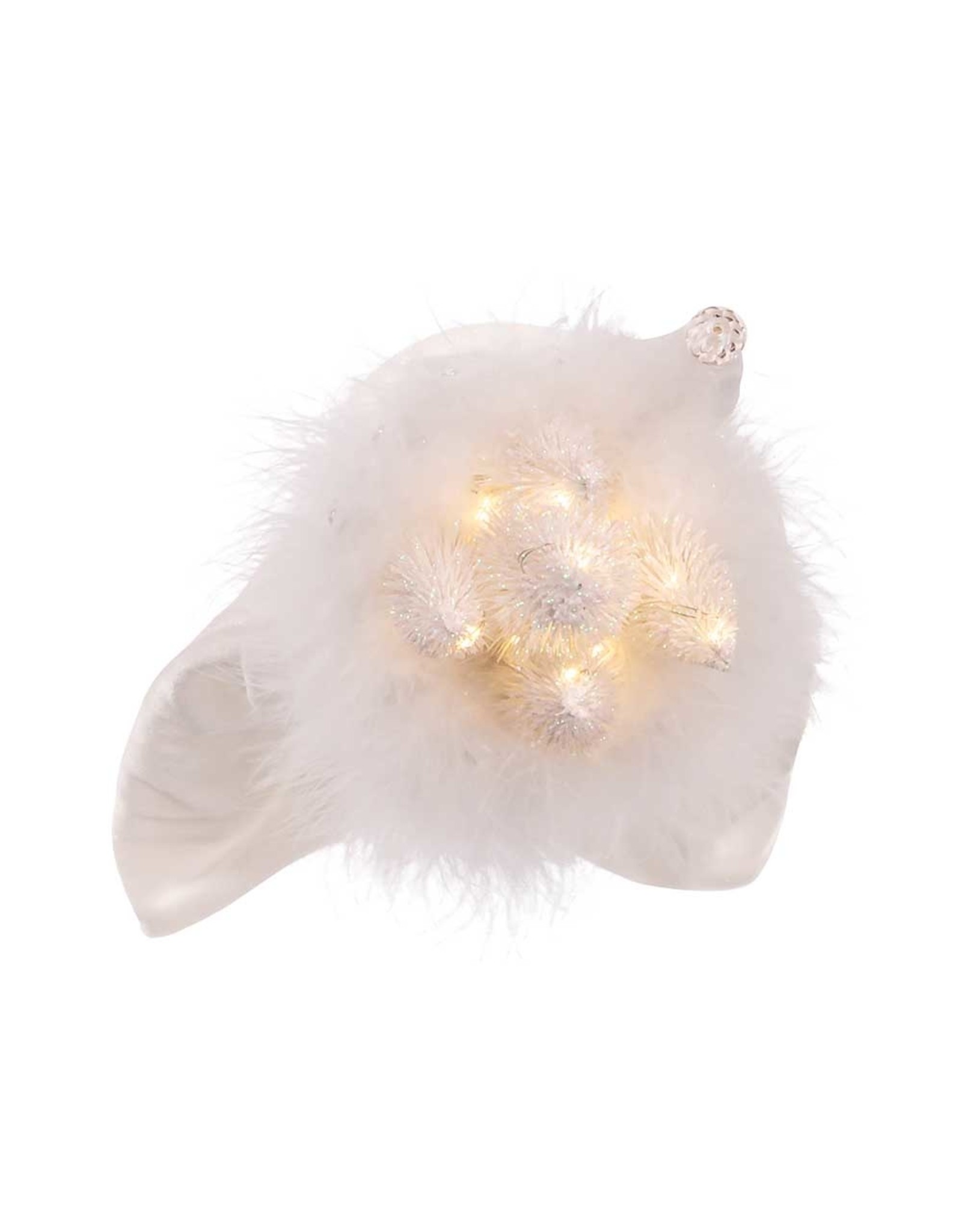 Kurt Adler Hollywood Nutcrackers White Winter LED Hat Nutcracker