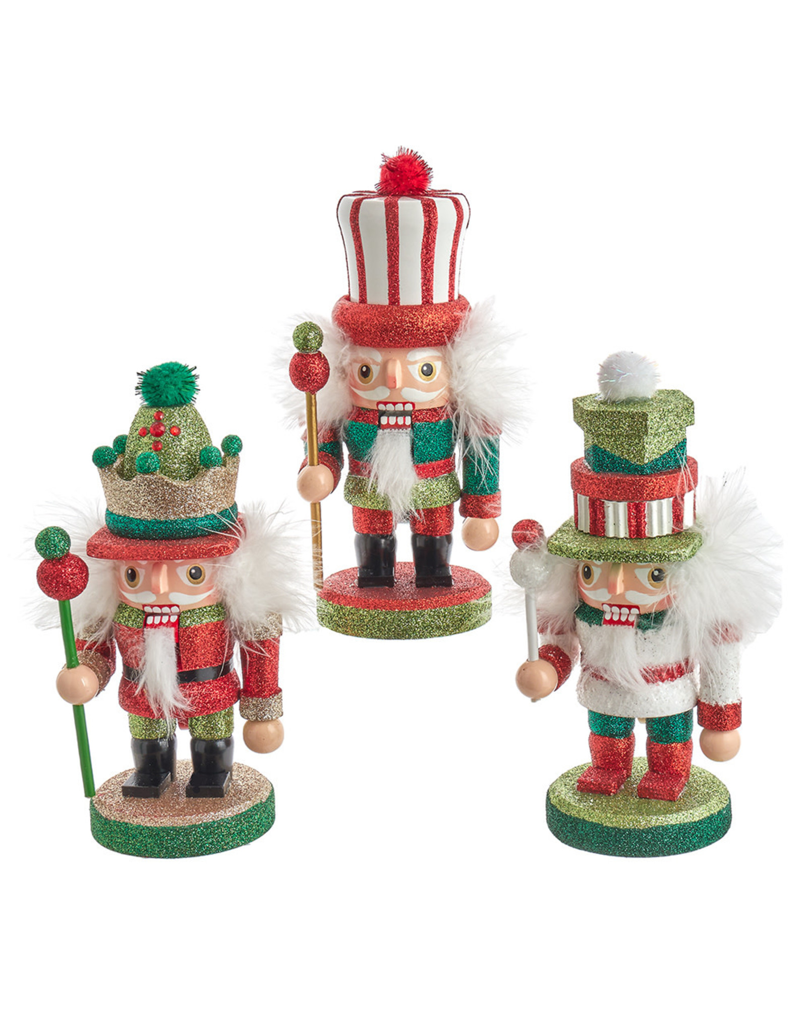 Kurt Adler Hollywood Nutcrackers Red White Green 7 Inch 3 Assorted