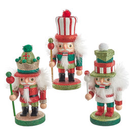 Kurt Adler Hollywood Nutcrackers Red White Green 7 Inch 3 Assorted