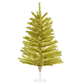 Kurt Adler Light Gold Tinsel Foil Miniature Christmas Tree 18 Inch