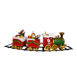 Kurt Adler Light-Up Musical Santa Train Set Battery-Operated