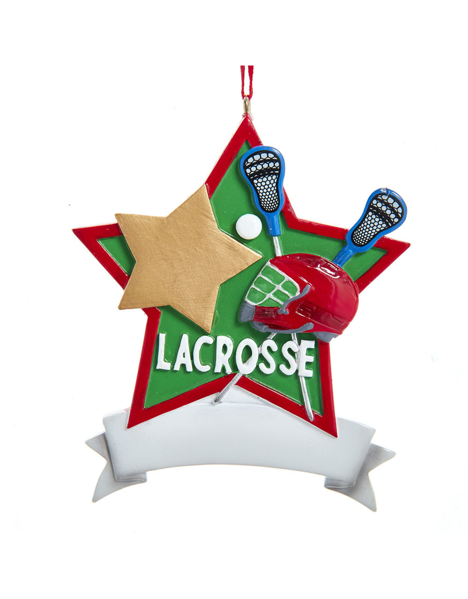Kurt Adler Lacrosse Star Christmas Ornament For Personalization
