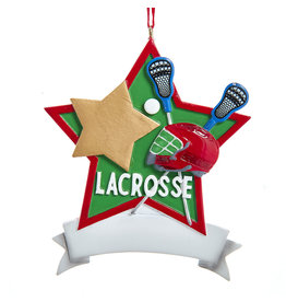 Kurt Adler Lacrosse Star Christmas Ornament For Personalization