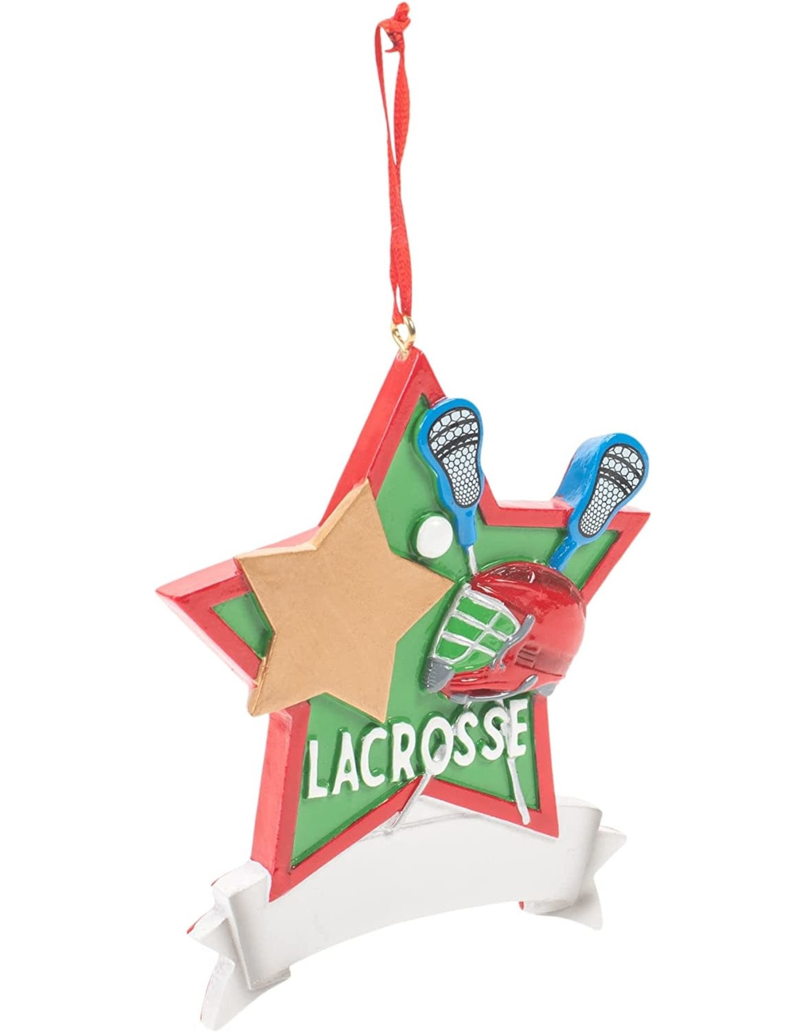 Kurt Adler Lacrosse Star Christmas Ornament For Personalization