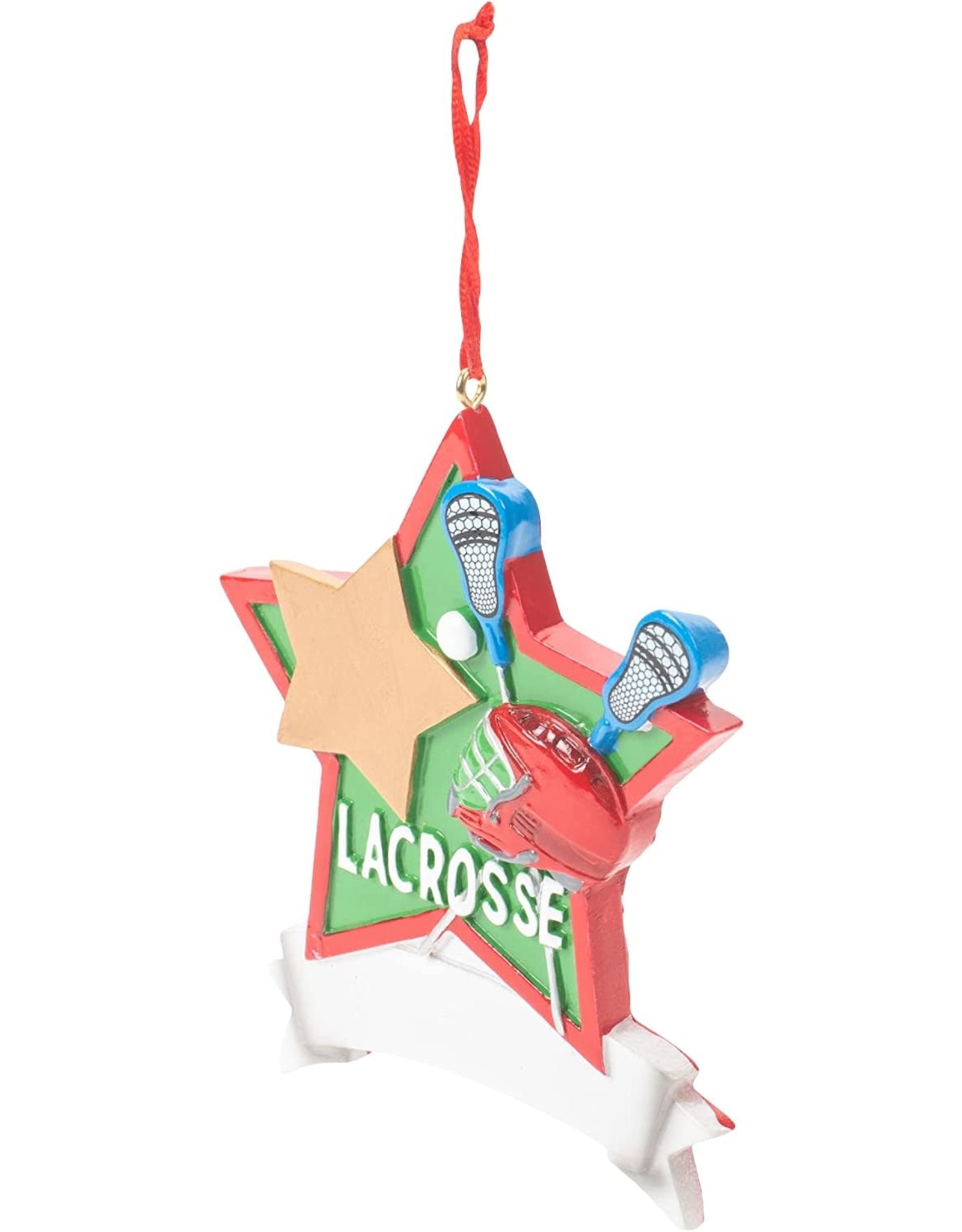Kurt Adler Lacrosse Star Christmas Ornament For Personalization