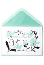 PAPYRUS® Sympathy Card Black And Mint Paper Sculpted Flowers