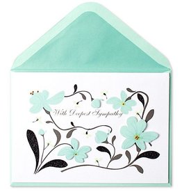 PAPYRUS® Sympathy Card Black And Mint Paper Sculpted Flowers