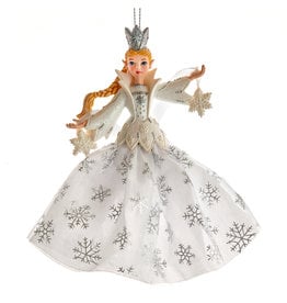 Kurt Adler Silver And White Snow Queen Christmas Ornament