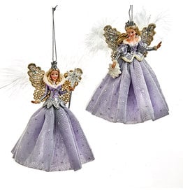 Kurt Adler Lavender Snow Queen Christmas Ornaments 2 Assorted
