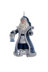 Kurt Adler Blue And Silver Santa Christmas Ornament
