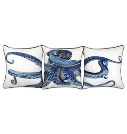 Tide Hill Octopus 3pc Embroidered Pillow Cover Set W Pillow Inserts