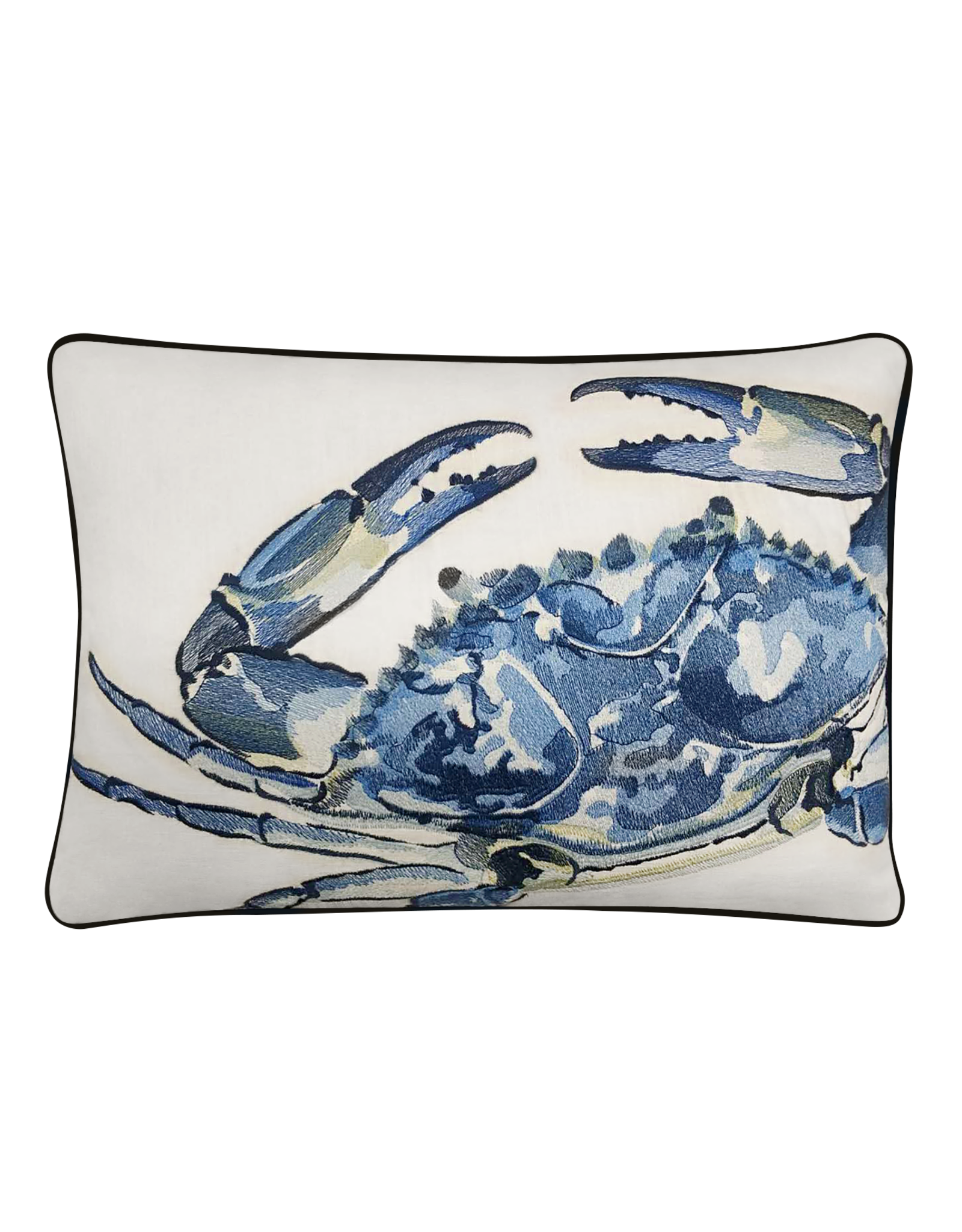 Tide | Hill Blue Crab Embroidered Pillow Cover With Pillow Insert