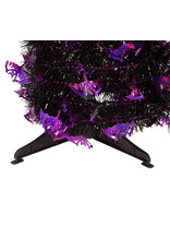 Kurt Adler Lit Purple Black LED Collapsible Halloween Tree 5.5FT