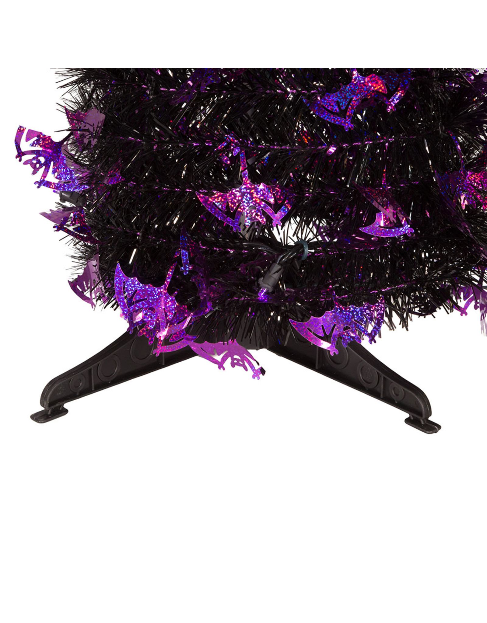 Kurt Adler Lit Purple Black LED Collapsible Halloween Tree 5.5FT