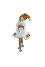 Kurt Adler Jeweled Gold Santa Head Ornament 18 Inch