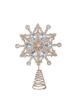 Kurt Adler Tree Toppers 12" Un-Lit Silver Snowflake W Jewel Treetop