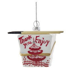 Kurt Adler Glass Chinese Take-Out Box Ornament