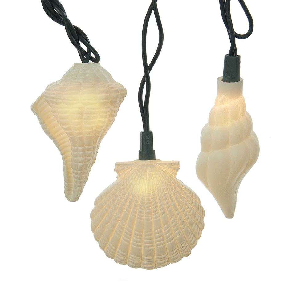 Novelity Shell Shells Novelty String Lights Set With 10 Assorted Shells - Digs N Gifts
