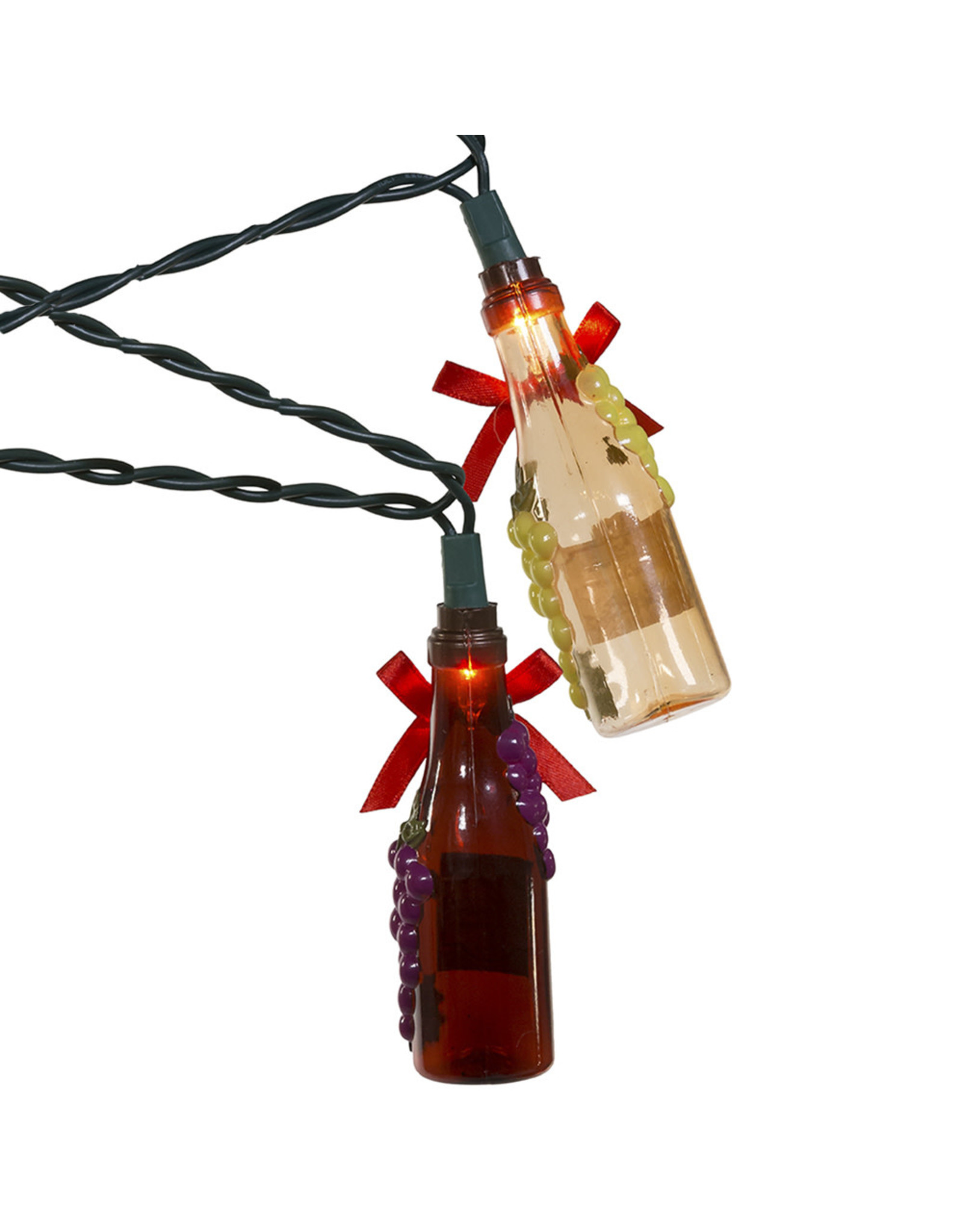 Kurt Adler Wine Bottles Novelty String Lights Set w 10 Wine Bottles