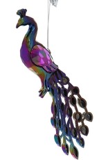 Kurt Adler Jeweled Peacock Birds Acrylic Ornaments Set of 2