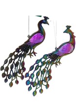 Kurt Adler Jeweled Peacock Birds Acrylic Ornaments Set of 2