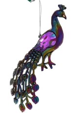 Kurt Adler Jeweled Peacock Birds Acrylic Ornaments Set of 2